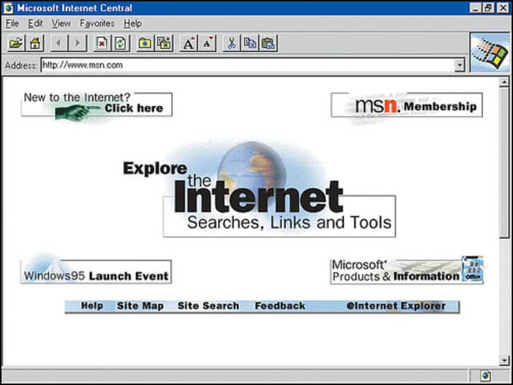 самый первый Internet Explorer
