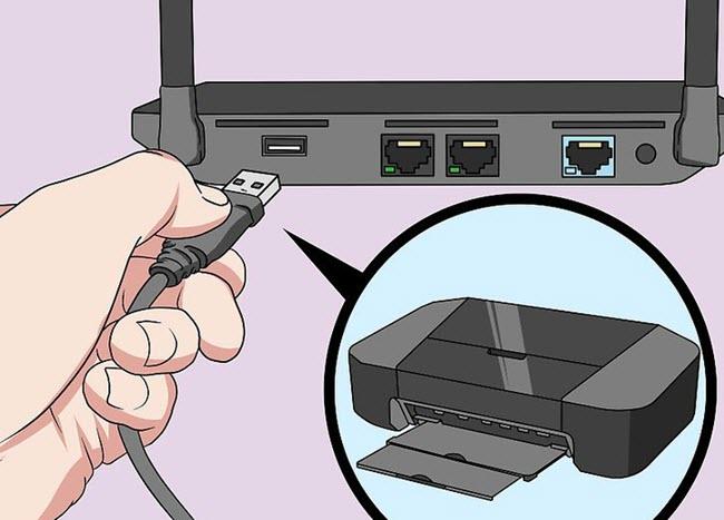 Подключите принтер к маршрутизатору через USB