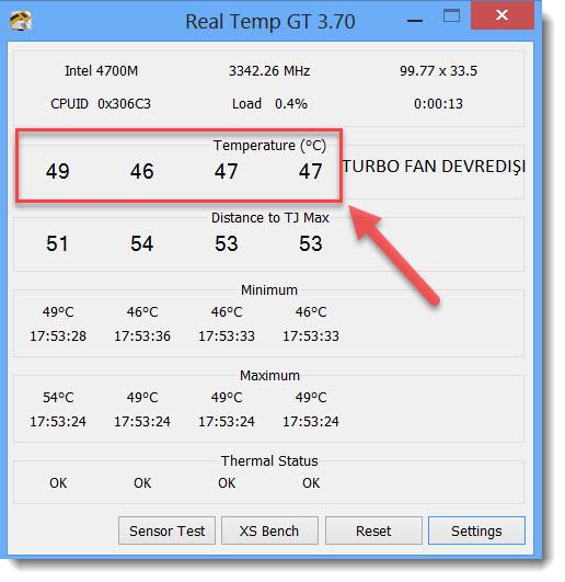 Real Temp замер температуры ЦП