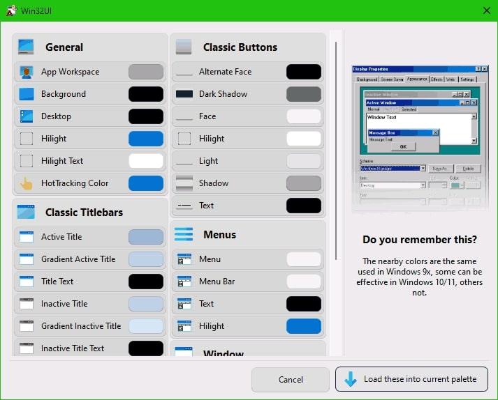 WinPaletter для настройки цветов Windows 11 выбор цвета