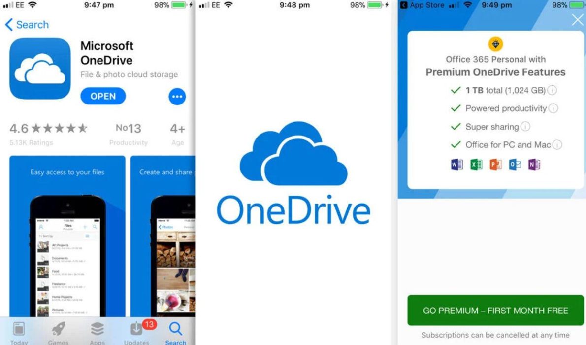 Установка OneDrive на моб. устройства